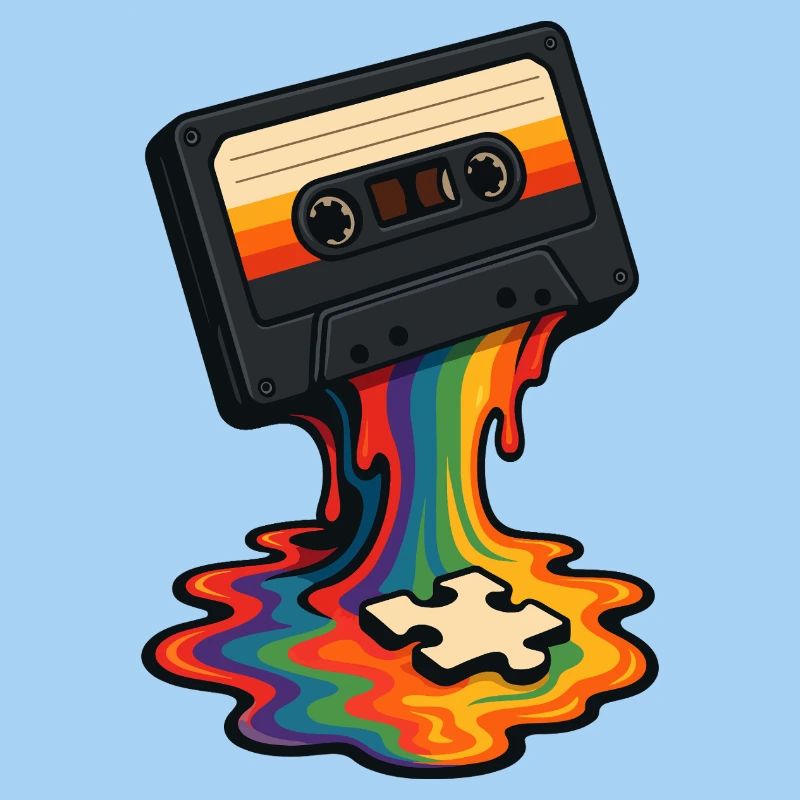 Rainbow Cassette Melt Puzzle