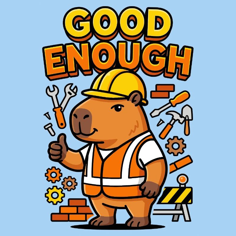 Capybara Bauarbeiter Good Enough