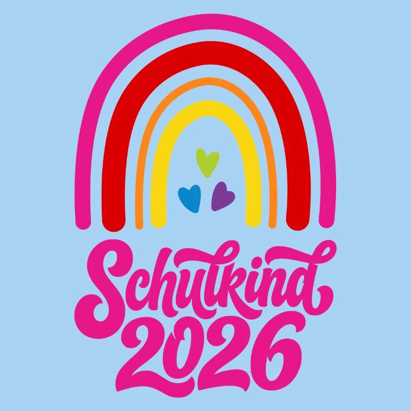 Schulkind 2026 Regenbogen Mädchen