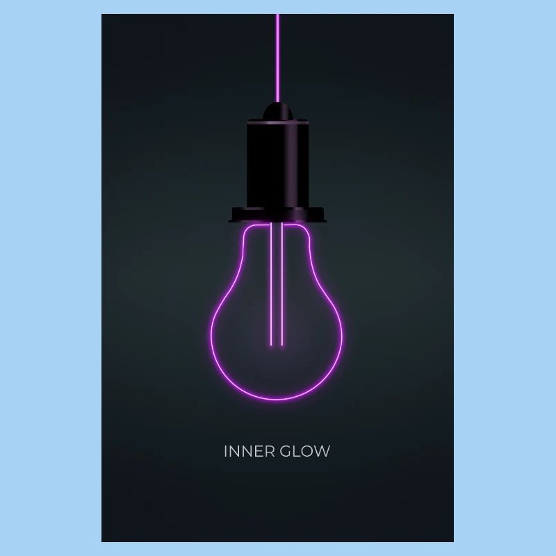 Inner Glow Neon Light Bulb Poster
