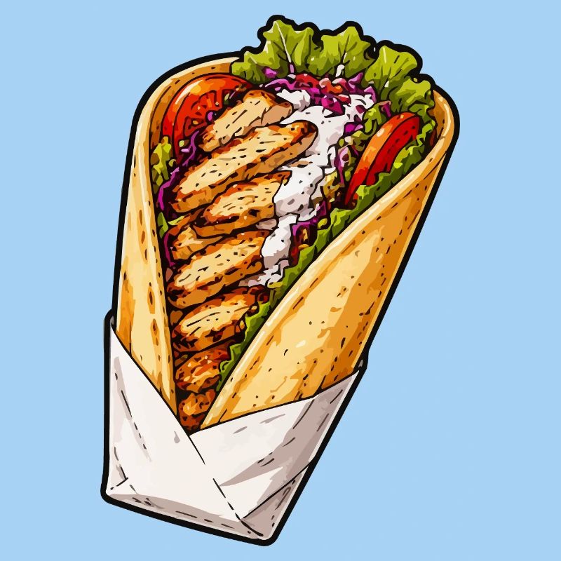 Hähnchen-Wrap Illustration