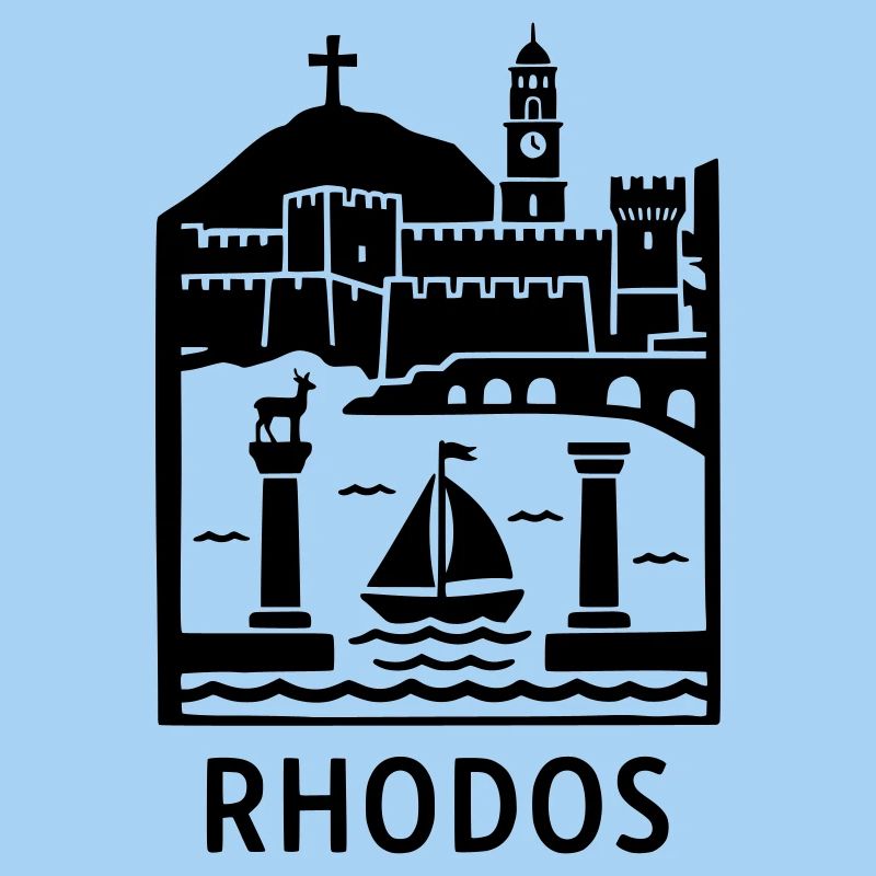 Monuments de la silhouette de Rhodes