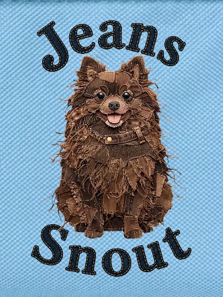 Brauner Spitz im Jeansflicken-Stil