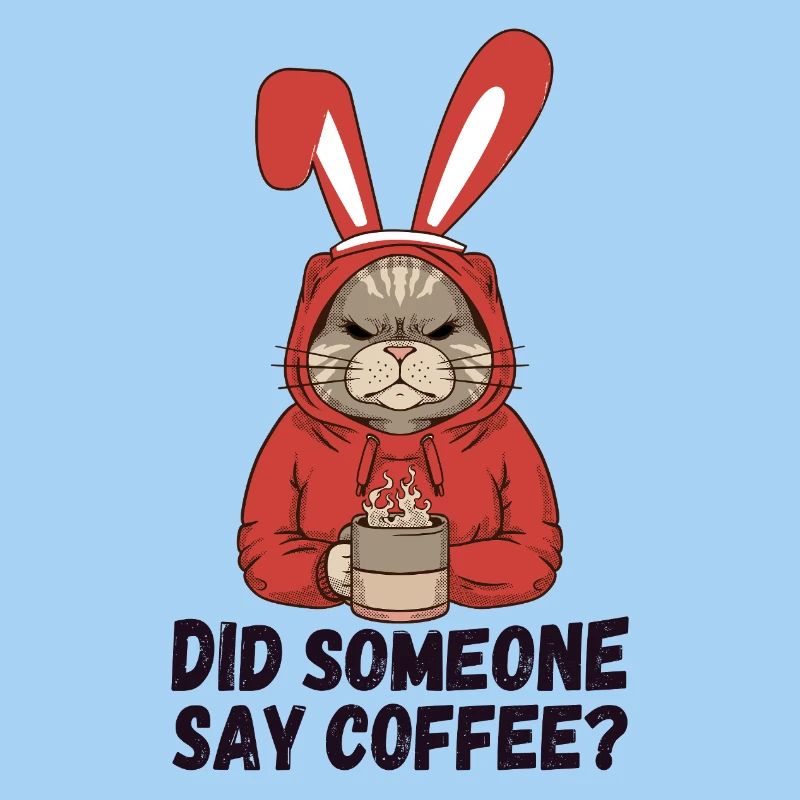 Hat jemand Kaffee gesagt? Katze mit Hasenohren