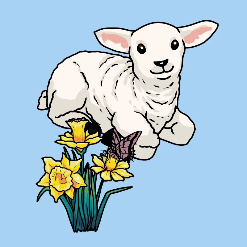 Baby Lamb Sheep Easter Children Happy Easter