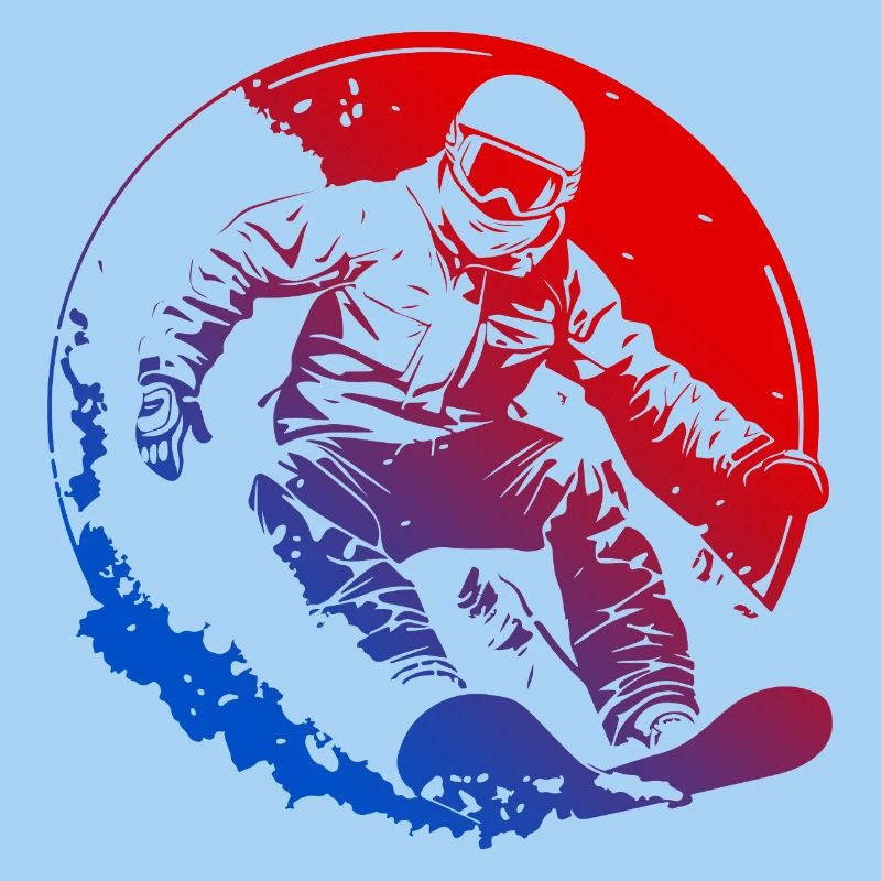 Silhouette de snowboard colorée
