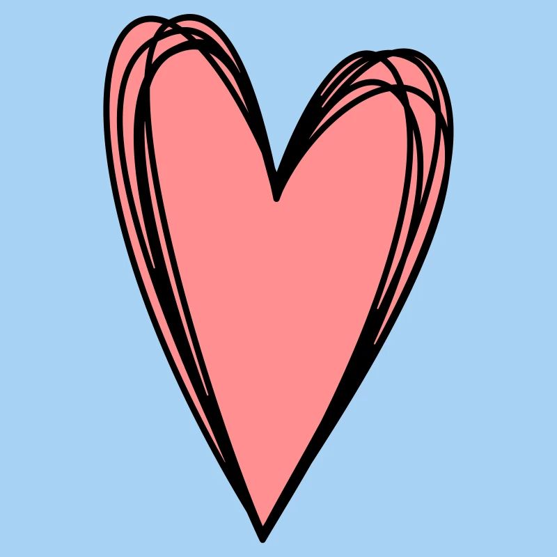 Herz rosa Scribble Doodle Geschenk Liebe