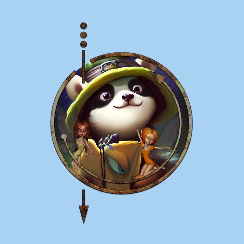 Panda mignon avec des petites fées
