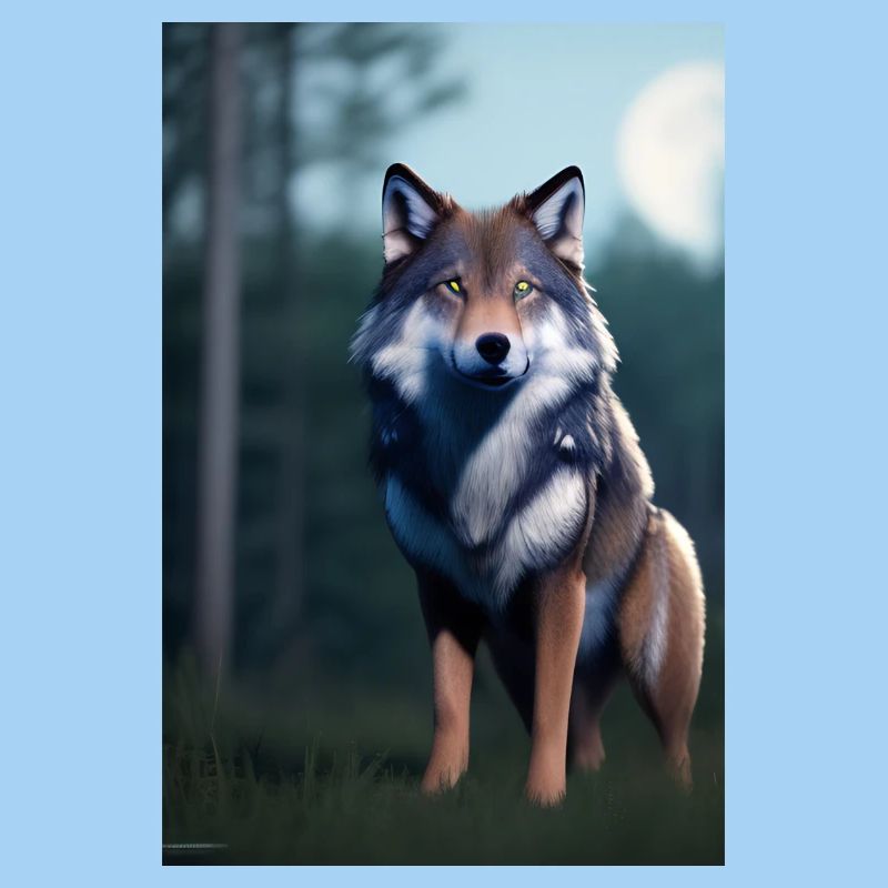Wolf und Mond