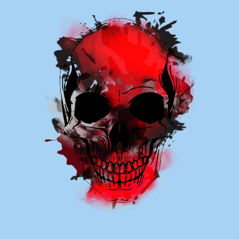 Rotes Schädel-Splash Artwork