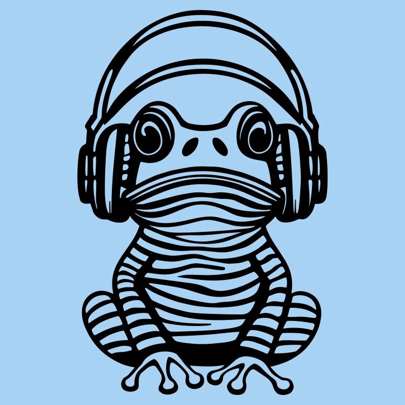 Grenouille avec casque d’écoute par ReenBerlin