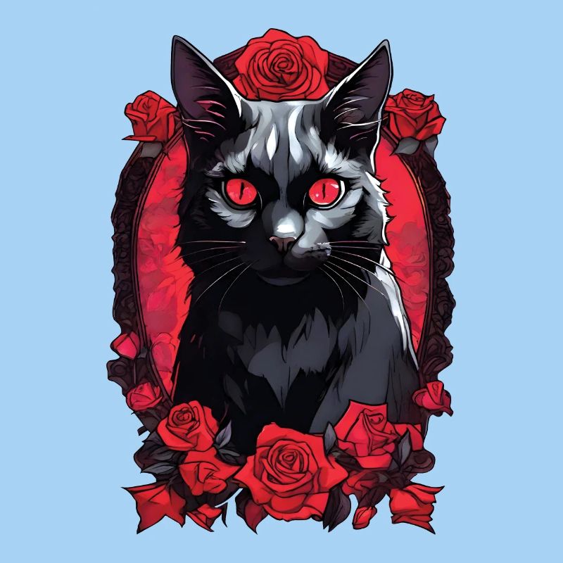 Gothic Schwarze Katze Porträt