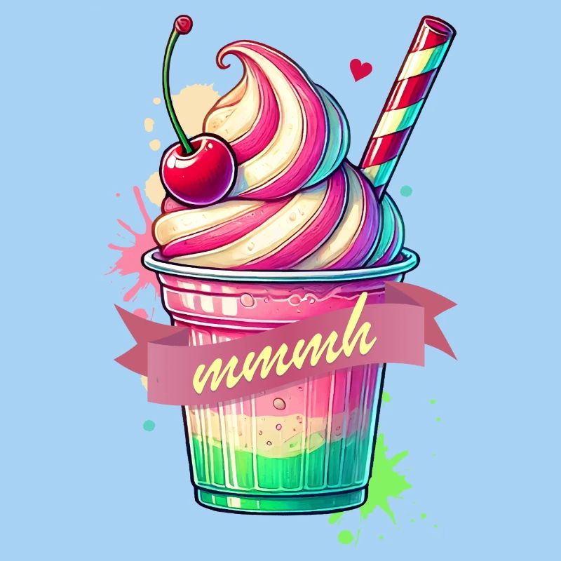 Seductive temptation: colorful milkshake