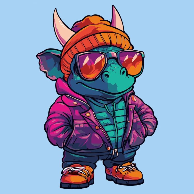 Dinosaurier triceratops Winter Comic