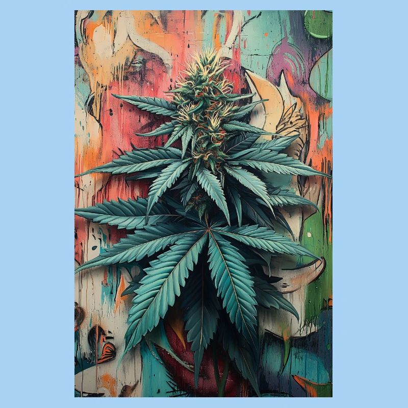 Art de feuilles de cannabis graffiti