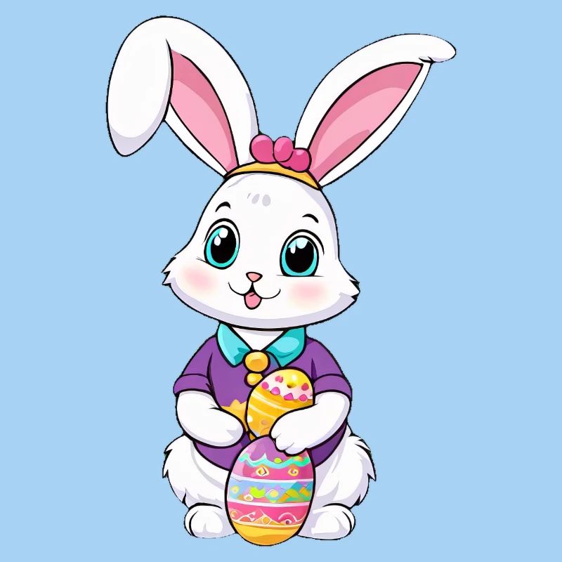 Lapin de Pâques avec des œufs de Pâques