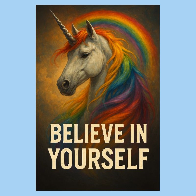 Glaub an dich selbst Einhorn Regenbogen