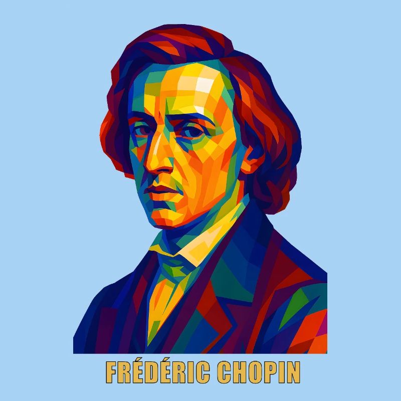 WPAP Polygon Portrait Frédéric Chopin Compositeur