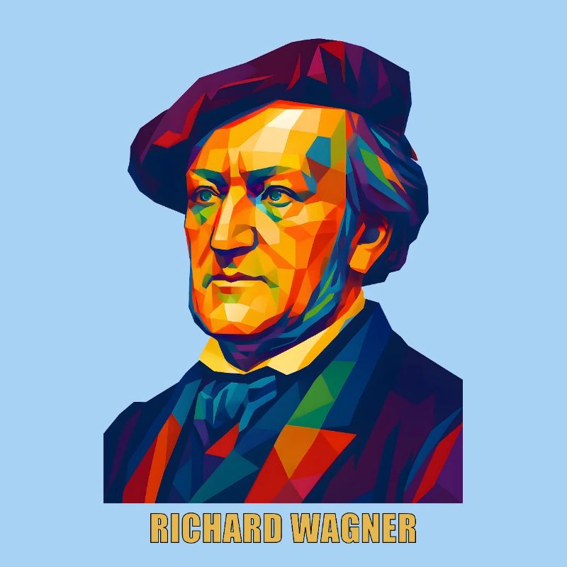 WPAP Polygon Portrait Richard Wagner Composer