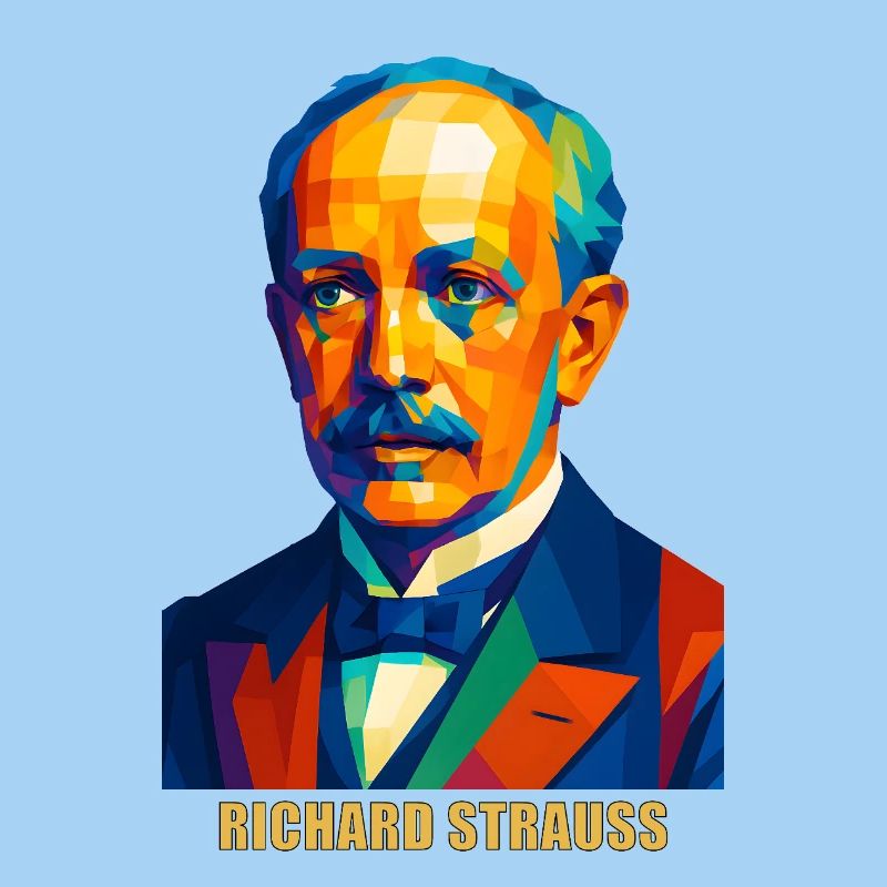 WPAP Polygon Portrait Richard Strauss Compositeur