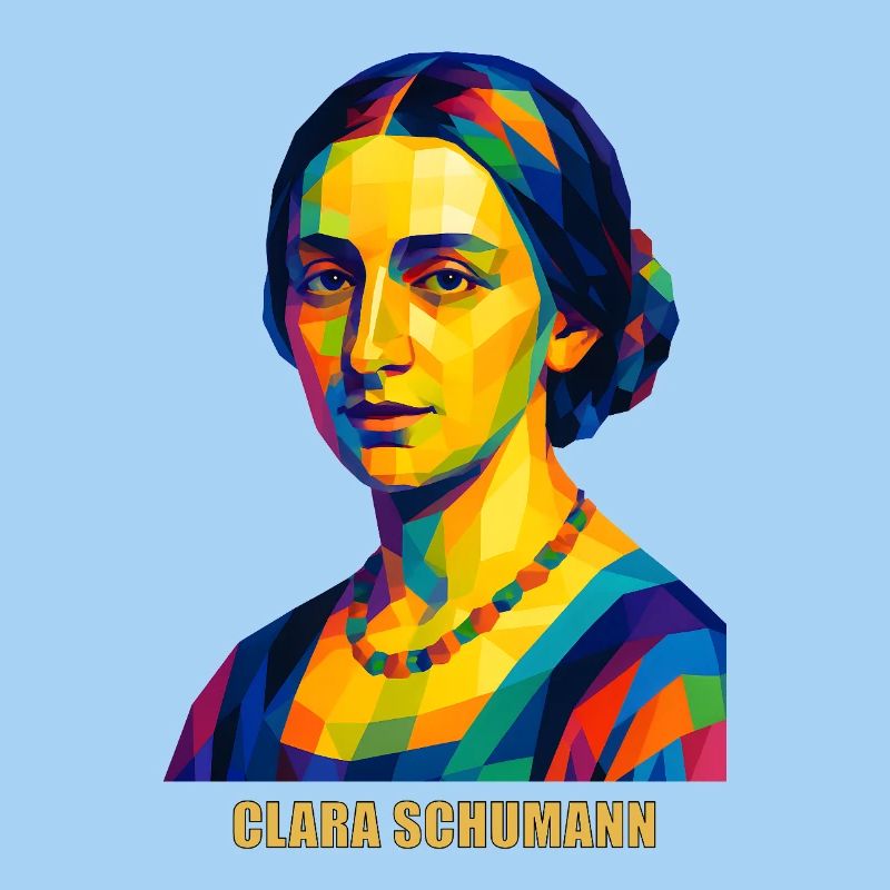 WPAP Polygon Portrait Clara Schumann Composer