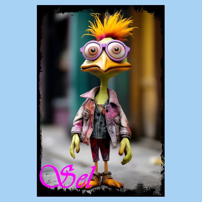 Ausgezeichneter Vogel Puppe mit Nerd-Style