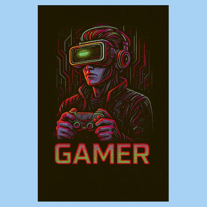 Image de réalité virtuelle Neon Gamer