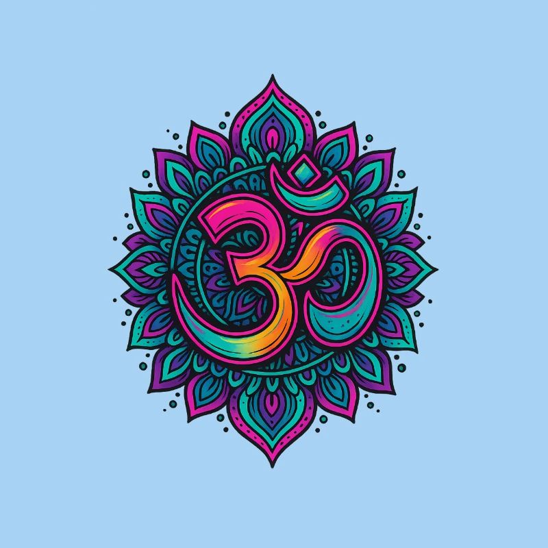Psychedelisches Om Goa Mandala