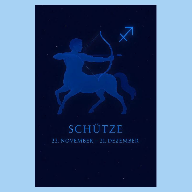 Sternzeichen Schütze mit Bogen & Sternbild