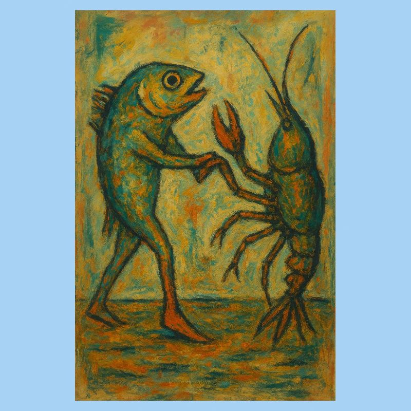 Abstrait Danse du poisson Impression d’art