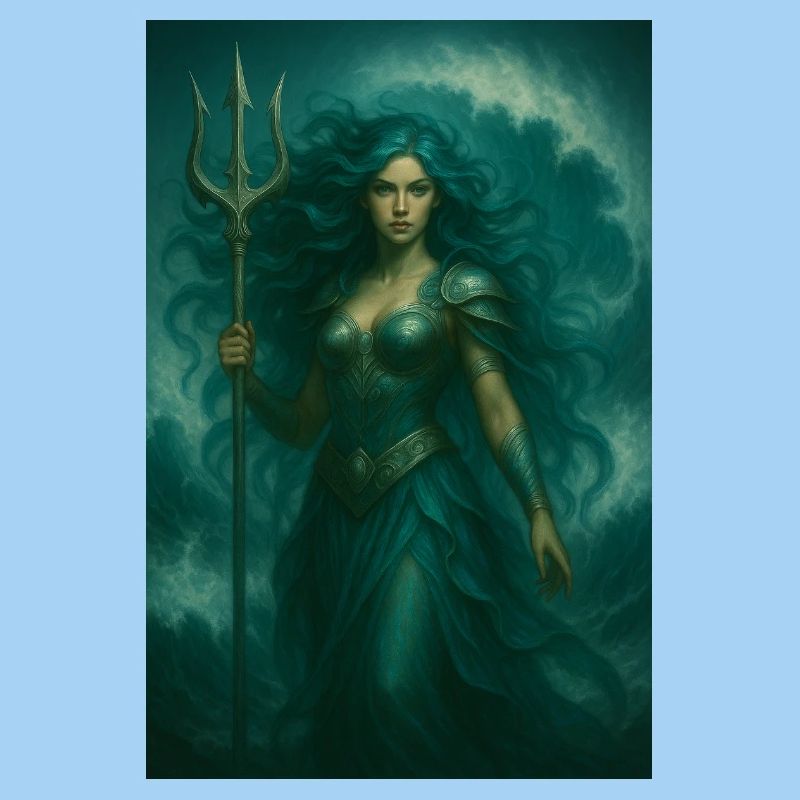 Déesse des Océans – Trident et Vagues