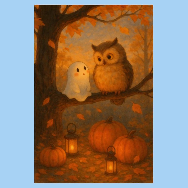 Gespenst mit süßer Eule