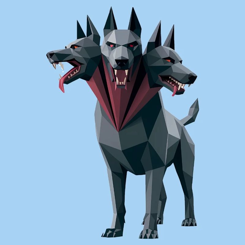 Cerberus - Cooles Low-Poly-Logo