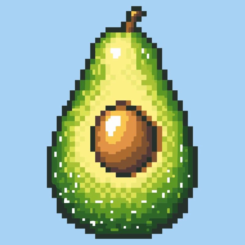 Pixel Avocado Retro Fruchtbild