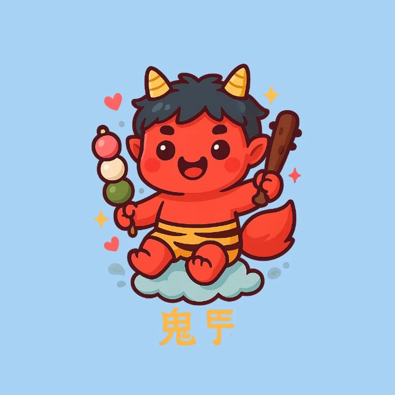 Oni doux avec dango et bâton