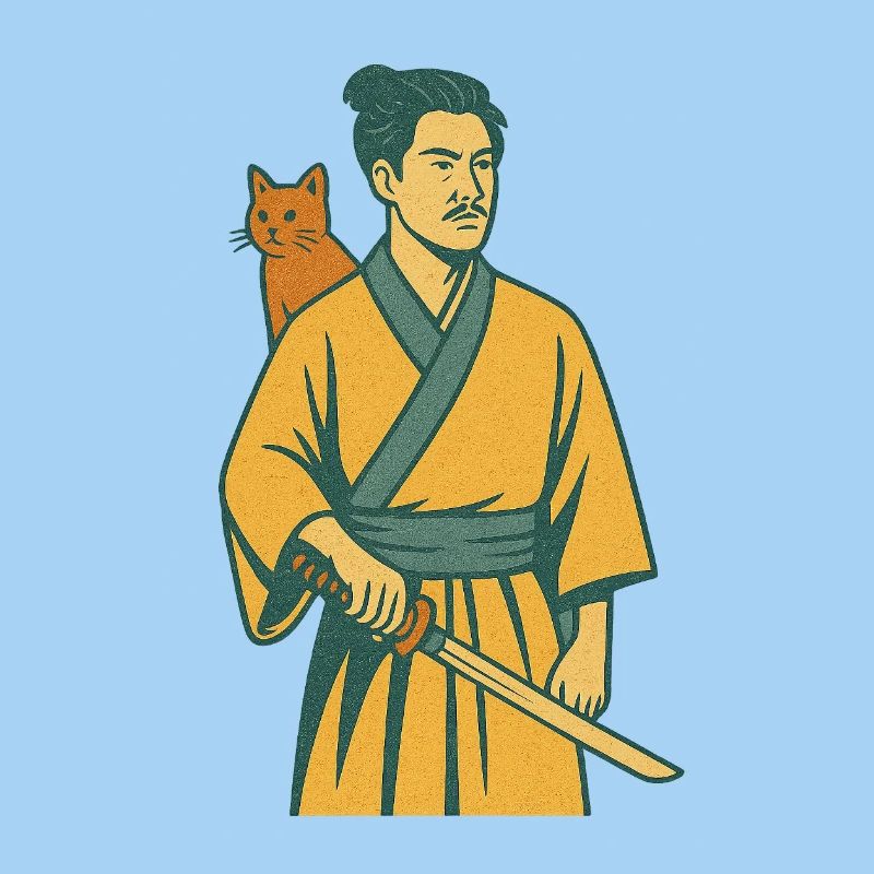Samurai with Cat