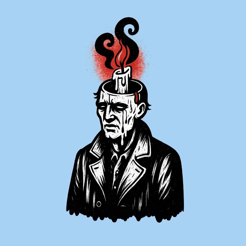 Wax head with flame