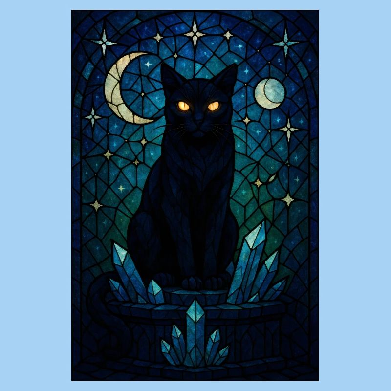 Midnight Cat Crystal Prism