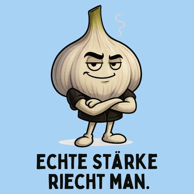 Confident Garlic Garlic Vegetable Motif