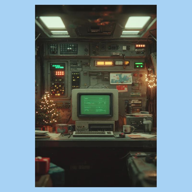 Retro Computer Console Holiday Glow