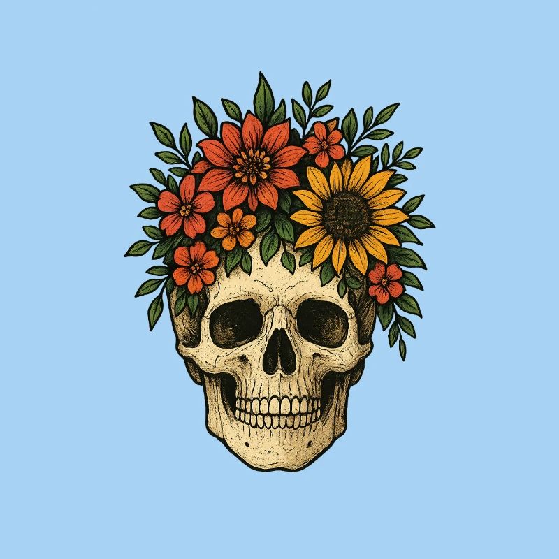 Crâne Fleuri