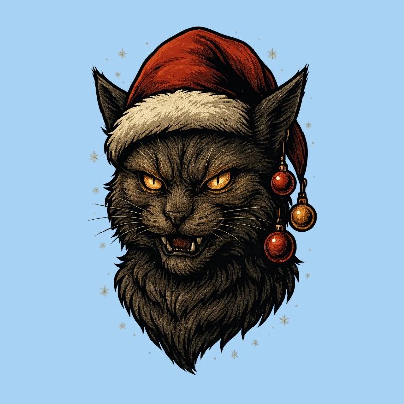 Schwarzer Weihnachtskater