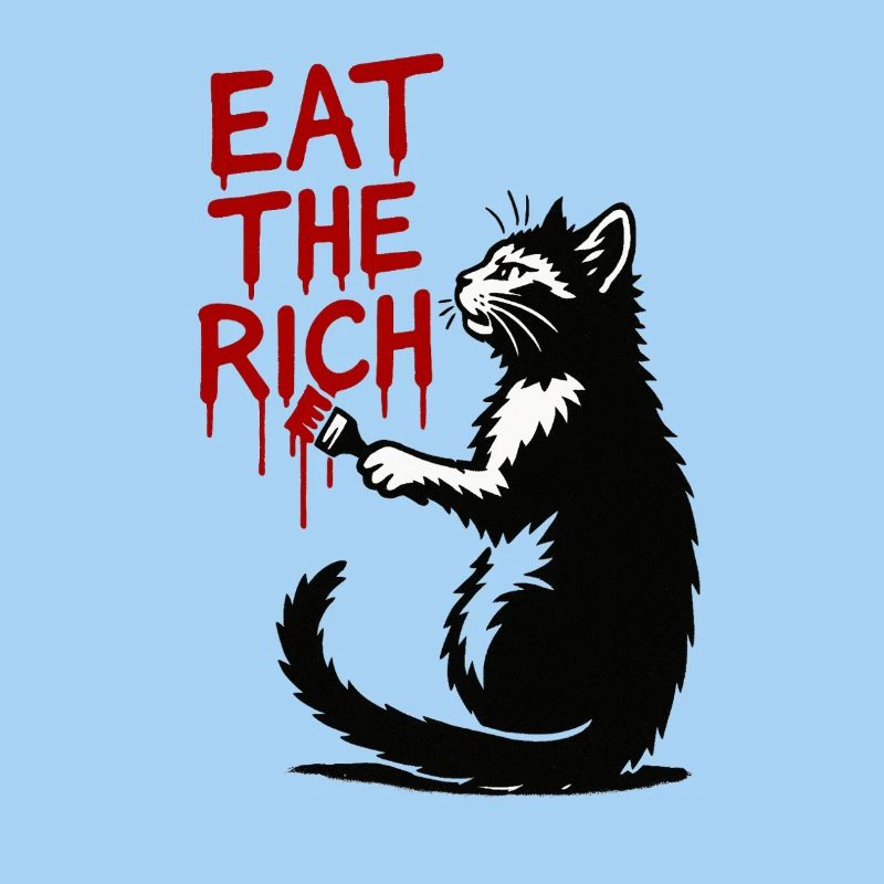 Black Cat Red Drop Text