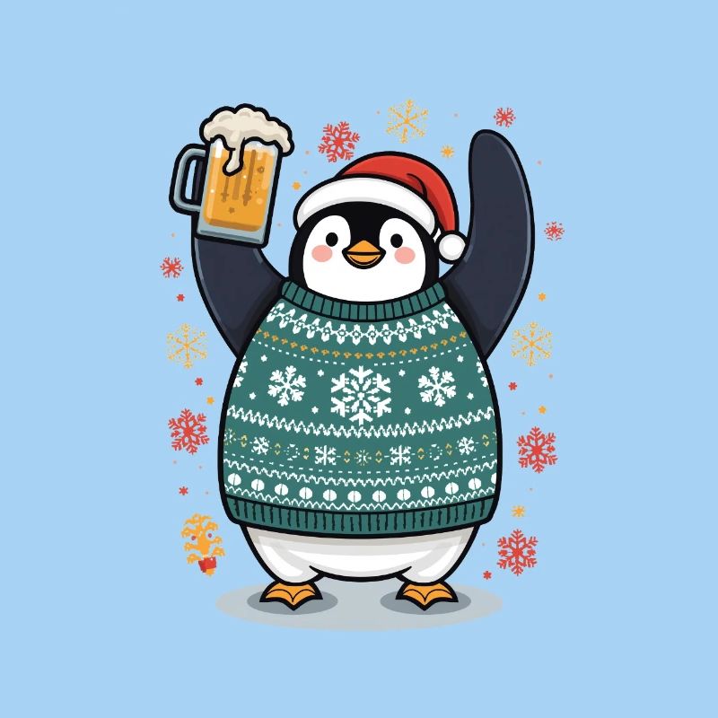 Pingouin festif en pullover