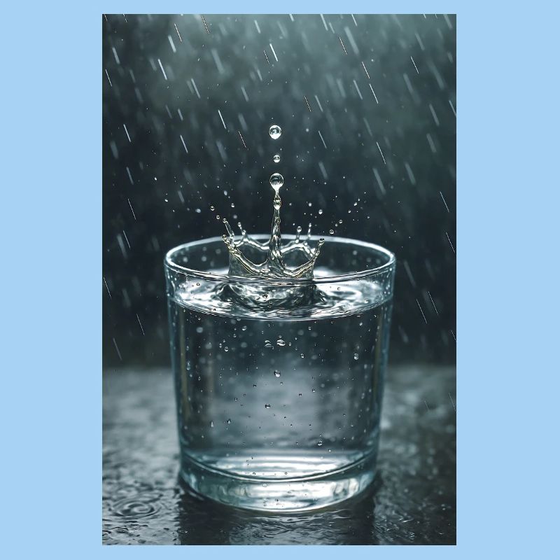 Water crown in rain