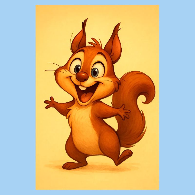 Sonneniges, verspieltes Eichhörnchen