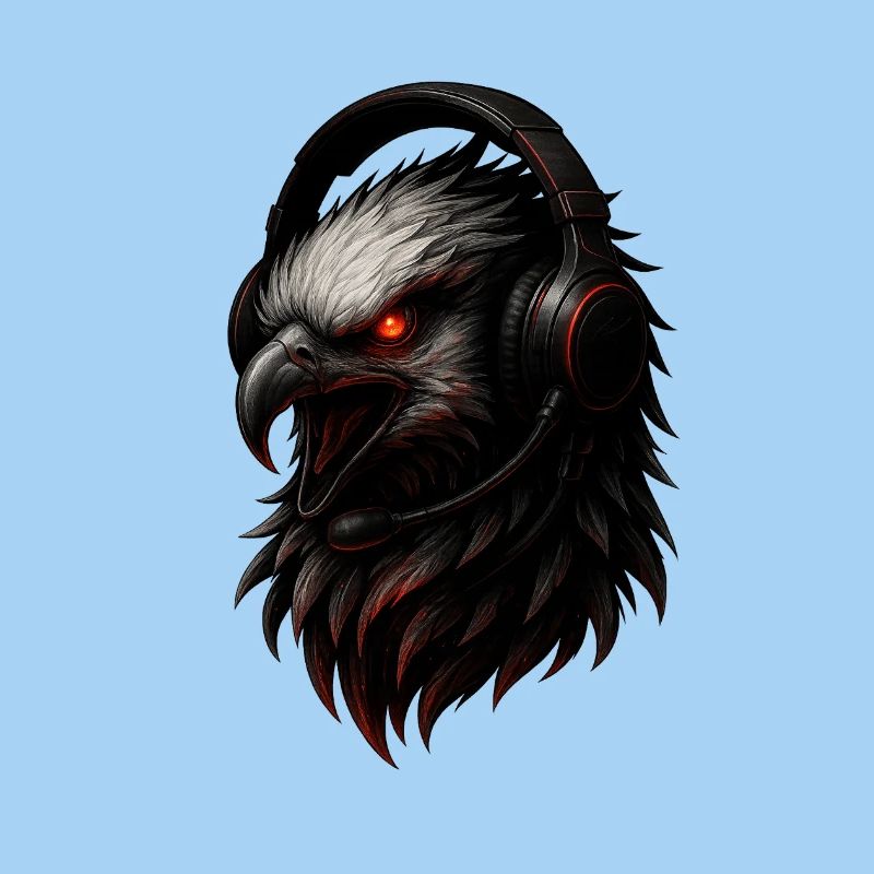 Adler mit Gaming Headset
