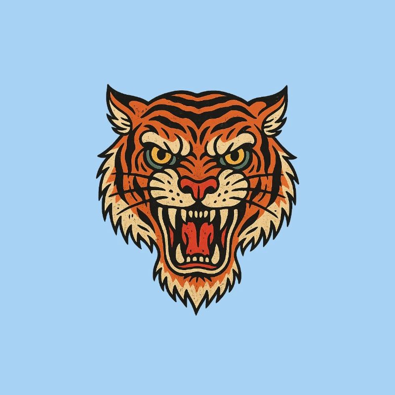 Wild Tiger Head Patch Design