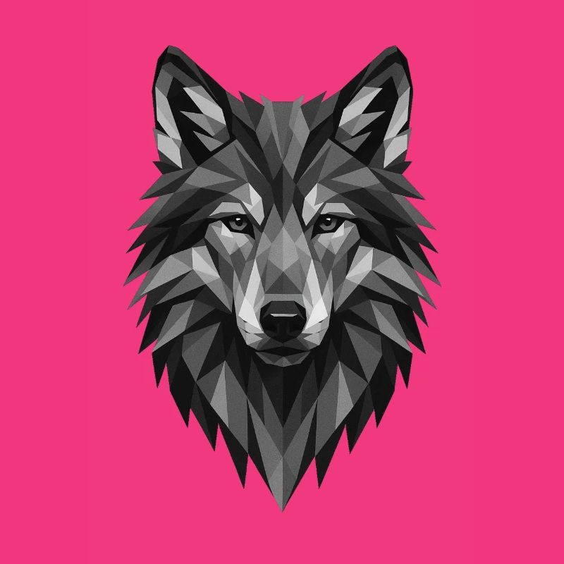 Geometrischer Grauwolf Kopf