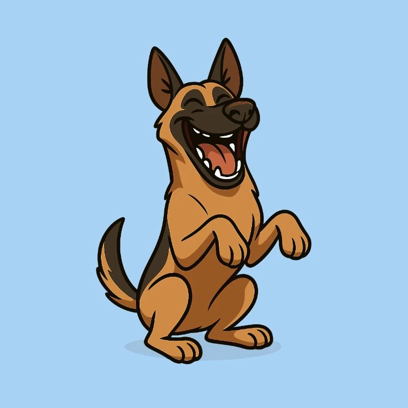 Lachender Malinois Hund